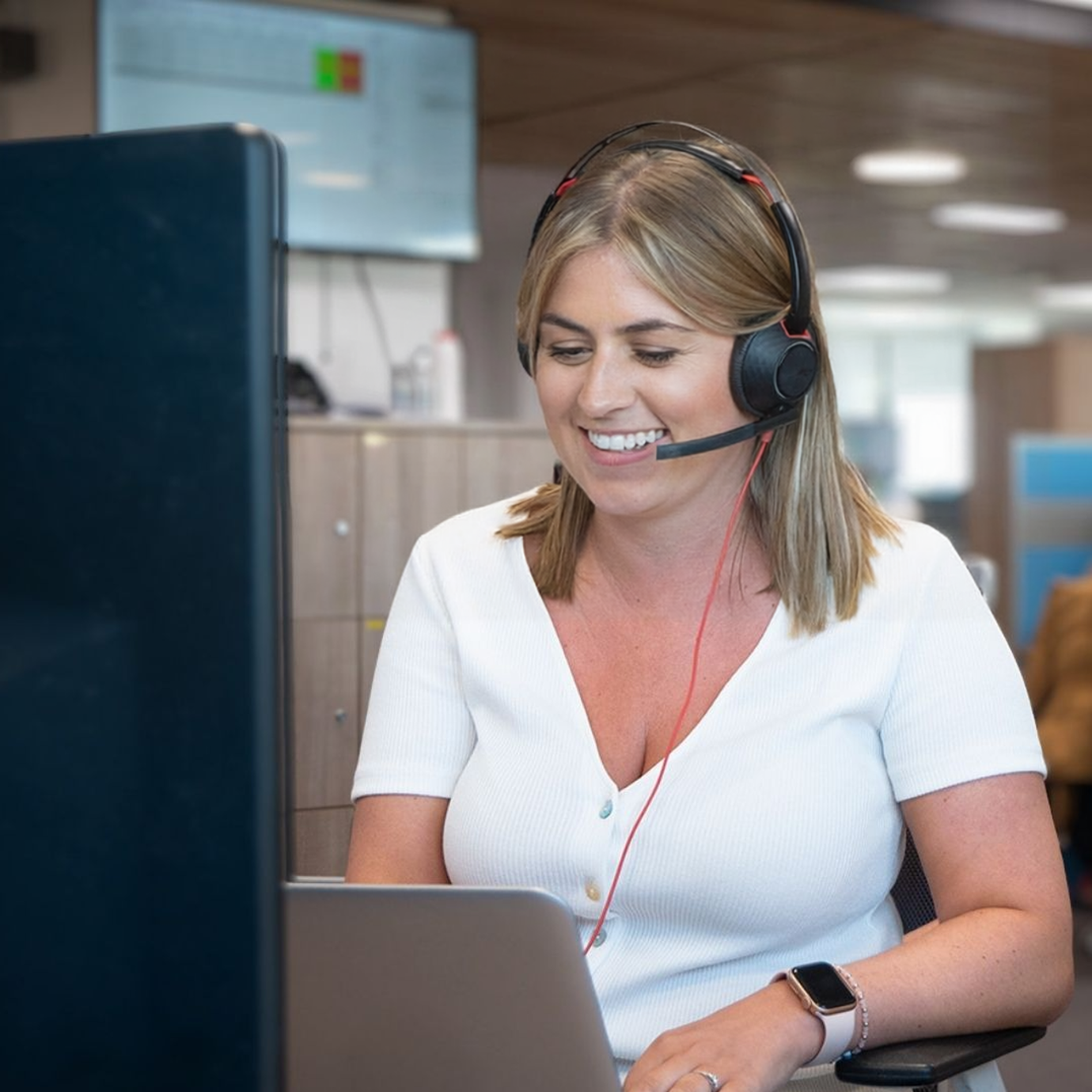 My Pension Expert team member working at a computer