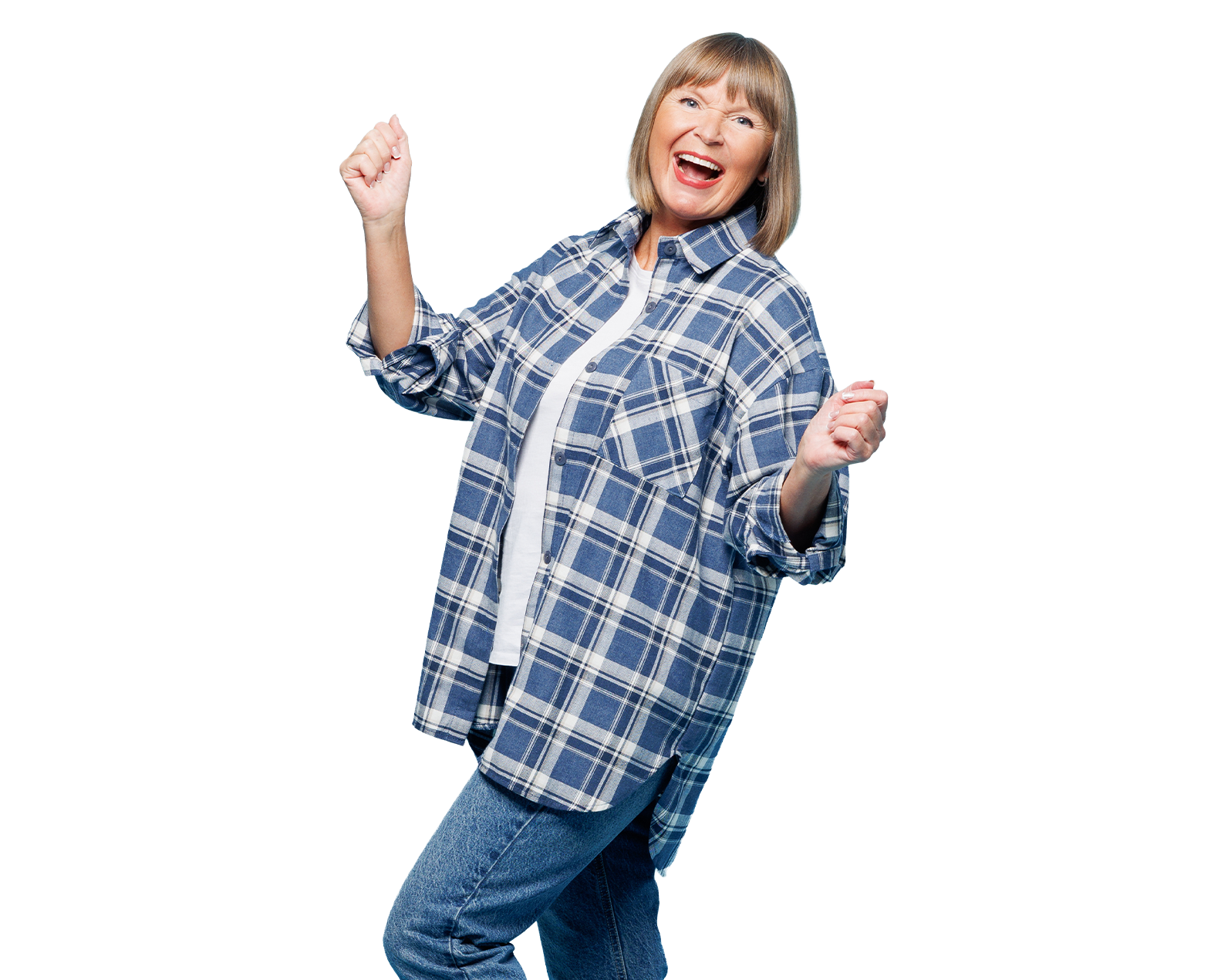 Senior woman celebrating  